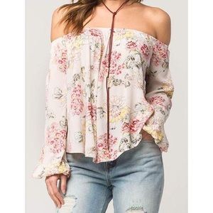 Billabong Floral Off the Shoulder top blouse